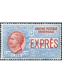 Italy 1922 Express 1.20 £ unissued No. 8 with excellent centring Biondi Certified Cat. € 2,400 (**)