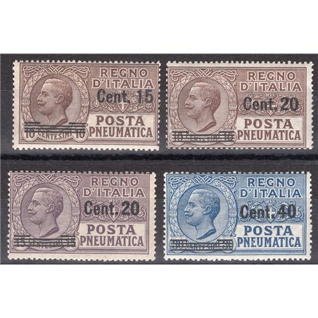 Italia 1925 Posta pneumatica serie n° 4/7 Cat. € 135 (**)