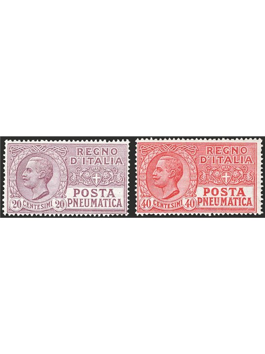 Italia 1925 Posta pneumatica serie n° 8/9 Cat. € 175 (**)