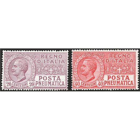 Italia 1925 Posta pneumatica serie n° 8/9 Cat. € 175 (**)