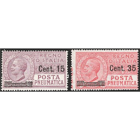Italy 1925 Pneumatic Post series no. 10/11 Cat. € 90 (**)