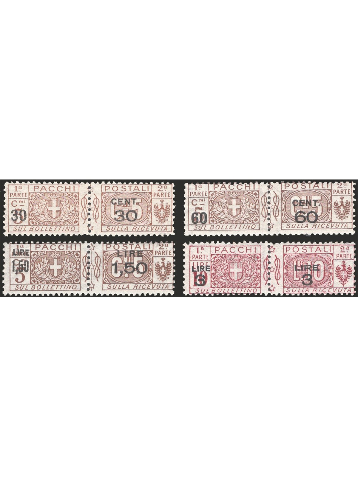 Italia 1923/25 Pacchi postali nodo di Savoia serie n° 20/23 Cat. € 65 (**)