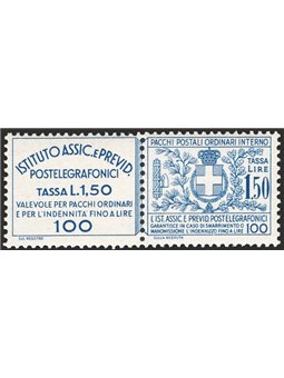 Italy 1936 Insurance stamps for postal parcels and registered letters 1.75 £ light blue No. 17 CiBaFil certified Cat. € 400 (**)