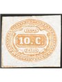 Italia 1869 Segnatasse cifra in ovale 10 c. giallo n° 1. Firm. AD Cert. CiBaFil Cat. € 2.600 (*)