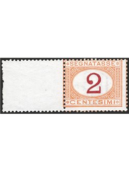 Italy 1870 Tax mark figure 2 2 c. with ochre and dark violet sheet margin (figure 2) No. 4/I CiBaFil Certified Catalogue €750 (*