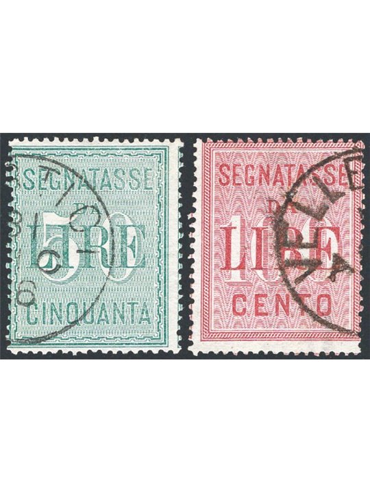 Italy 1894 High-value tax stamps series no. 15/16 CiBaFil catalogue €200 (U)