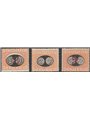 Italia 1890/91 Segnatasse soprast. serie n° 17/19. Firm. AD ED Cert. Apicella Cat. € 2.410 (**)
