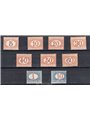 Italia 1890/94 Segnatasse cifra in ovale serie n° 20/28. Firm. Chia ED Cert. CiBaFil Cat. € 1.337 (**)