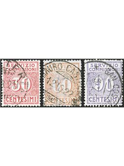 Italy 1913 Commission Service series no. 1/3 certified by Biondi catalogue price €1,000 (U)
