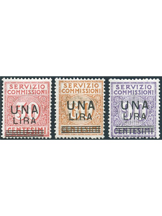 Italy 1913 Commission Service series no. 4/6 with excellent centring certified by Biondi catalogue price €2,400 (**)