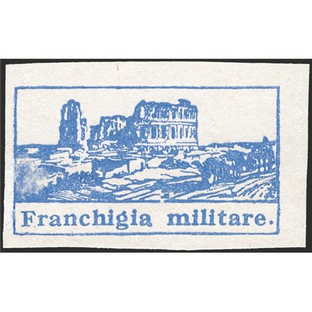 Italia 1943 Franchigia Militare Tunisia Anfiteatro El Djem non dent. senza gomma come da emissione n° 1b. Firm. Chia Cert. CiBaF