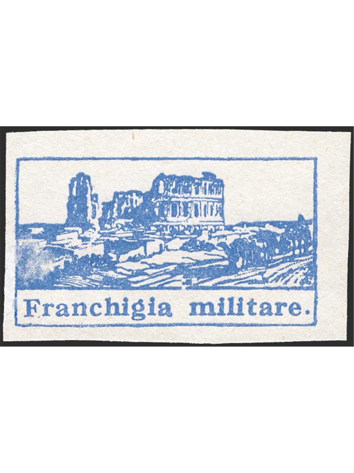 Italia 1943 Franchigia Militare Tunisia Anfiteatro El Djem non dent. senza gomma come da emissione n° 1b. Firm. Chia Cert. CiBaF