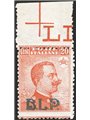Italia 1921 BLP 20 c. arancio con soprast. 1° tipo n° 2 Cert. Biondi Cat. € 5.000 (**)