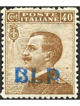 Italia 1921 BLP 40 c. bruno soprast. litografica 1° tipo n° 4 Cert. Biondi Cat. € 550 (**)