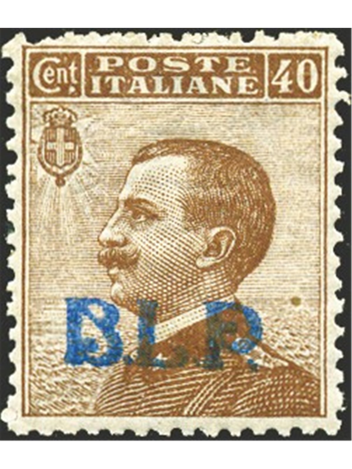 Italia 1921 BLP 40 c. bruno soprast. litografica 1° tipo n° 4 Cert. Biondi Cat. € 550 (**)