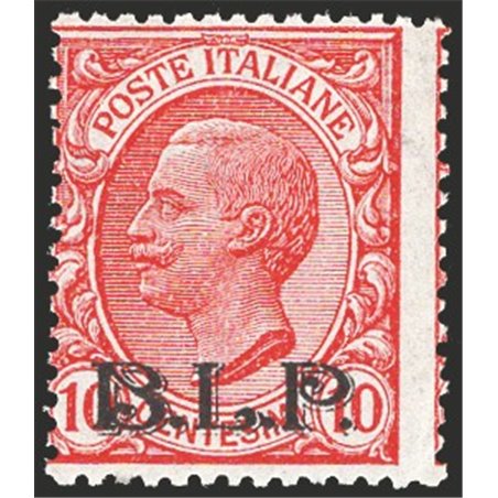 Italia 1921 BLP 10 c. rosa con soprast. litografica 2° tipo in nero n° 5 Cert. CiBaFil Cat. € 650 (**)