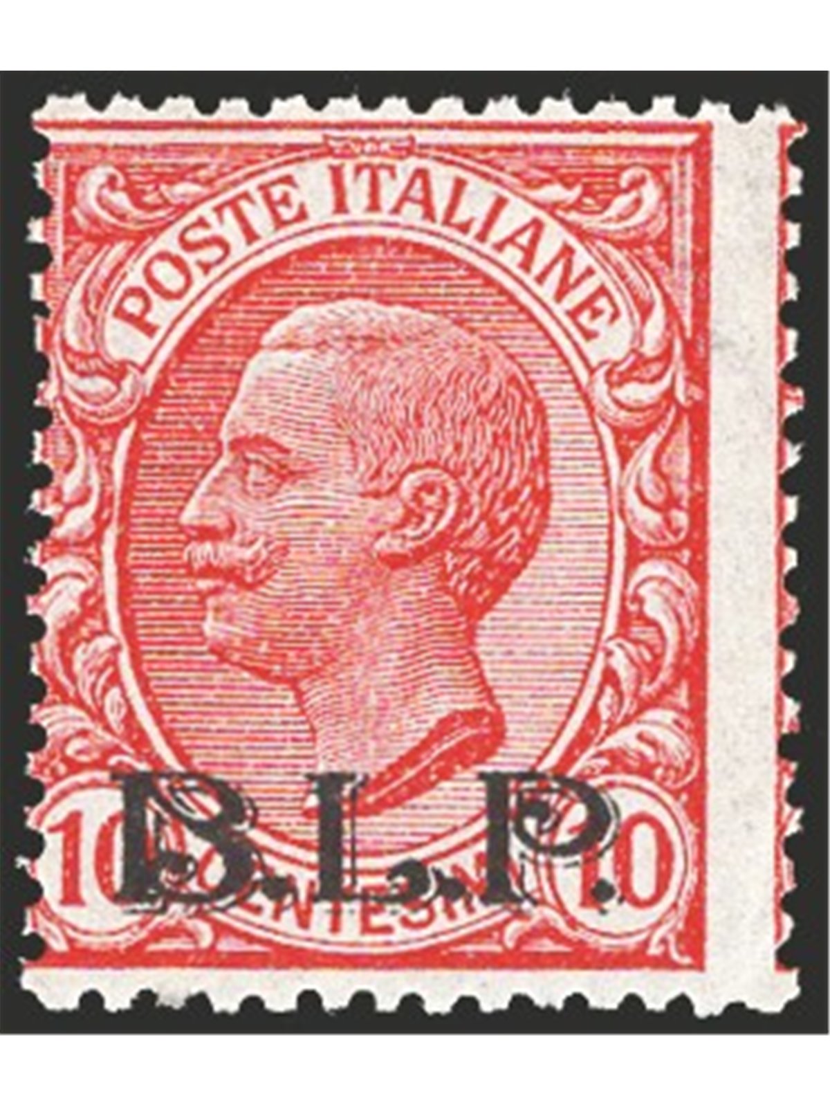 Italia 1921 BLP 10 c. rosa con soprast. litografica 2° tipo in nero n° 5 Cert. CiBaFil Cat. € 650 (**)