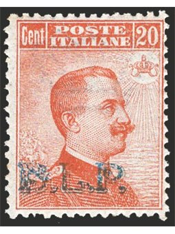Italia 1922/23 BLP 20 c. arancio soprast. 2° tipo n° 7 Cert. Biondi Cat. € 3.000 (**)