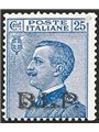 Italy 1921 BLP 25 c. light blue with 2nd type overprint in black no. 8. Signed L. Raybaudi AD certified by CiBaFil catalogue pri