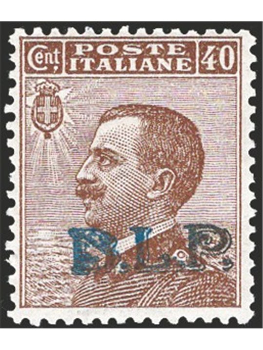 Italia 1922/23 BLP 40 c. bruno con soprast. 2° tipo n° 9. Firm. AD ED Cert. Apicella Cat. € 380 (*)