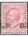 Italia 1923 BLP 10 c. rosa con soprast. nera del 3° tipo fortemente spostata in senso orizzontale n° 13f Cert. CiBaFil Cat. € 90
