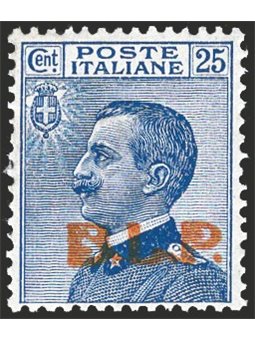 Italia 1923 BLP 25 azzurro soprast. tipografica del 3° tipo n° 16 con ottima centratura Cert. CiBaFil Cat. € 3.750 (**)