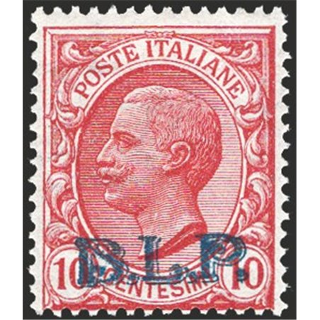 Italy 1923 BLP 10 c. pink with light blue overprint of the 3rd type in black no. 13A. Signed AD ED. Certified by Apicella Cat. €