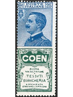 Italy 1924/25 Advertising Stamps Coen 50 c. violet No. 5. Signed AD ED. Certified by CiBaFil. Cat. € 1,250 (**)