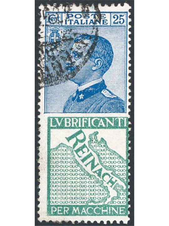 Italia 1922/24 Pubblicitari Reinach 25 c. azzurro n° 7 Cat. € 165 (U)