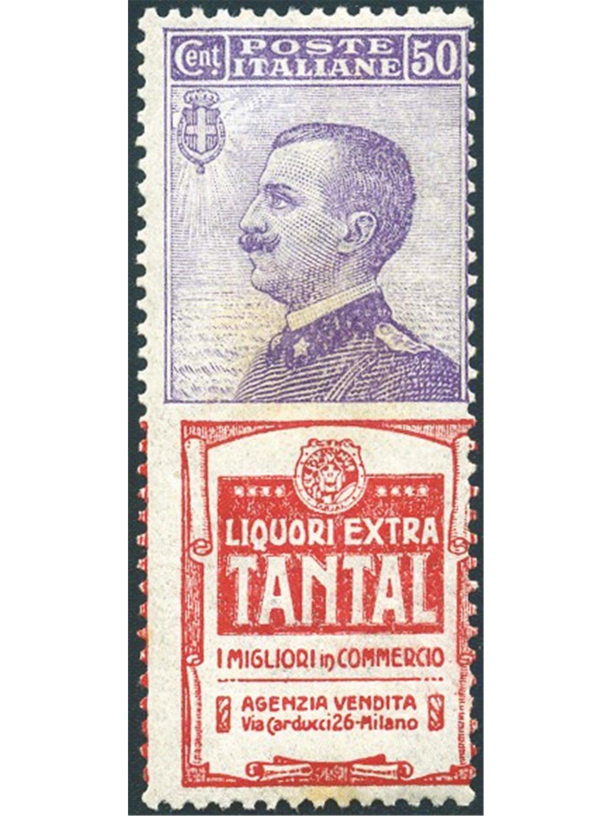Italy 1924/25 Advertising Stamps Tantal 50 c. No. 18 Biondi Certificate Cat. €2,500 (**)