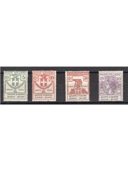 Italia 1924 Parastatali Gruppo d'Azione Scuole Milano serie n° 38/41 Cert. Biondi Cat. € 850 (**)
