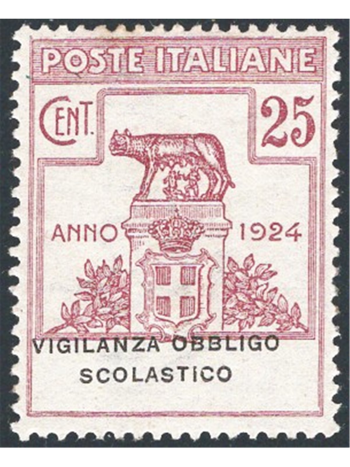 Italy 1924 Parastatal Compulsory Education Enforcement 25 c. lilac-brown no. 69 with excellent centring. Signed by Chia certifie