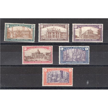 Italia 1924 Anno Santo serie n° 169/74 con ottima centratura Cert. Biondi Cat. € 250 (**)