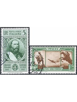Italy 1932 Garibaldi series no. 315/24 + P.A. 32/8 with cancellations not guaranteed as they are barely legible Cat. €850 (U)