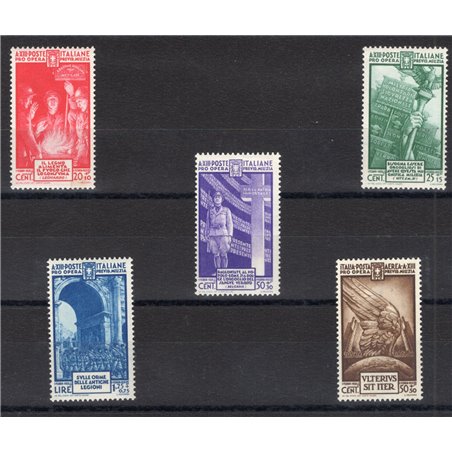 Italy 1935 Militia IV series no. 380/83 + P.A. 89 Cat. €160 (**)
