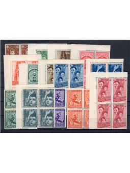 Italia 1937 Colonie Estive serie n° 406/15 + P.A. 100/05 in quartina Cert. Biondi Cat. € 4.500 (**)