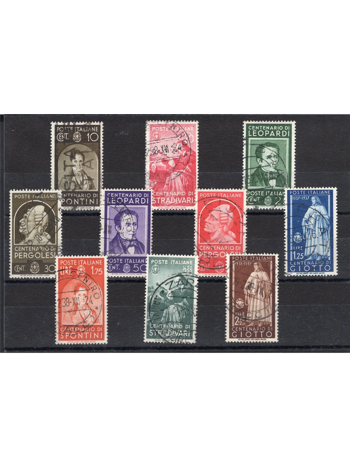 Italy 1937 Illustrious Men series no. 426/35 Cert. CiBaFil Cat. €950 (U)