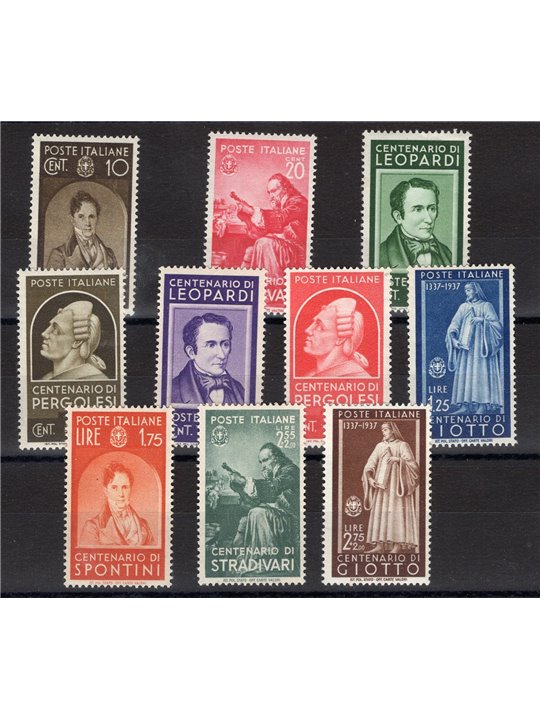 Italia 1937 Uomini Illustri serie n° 426/35 Cat. € 200 (**)