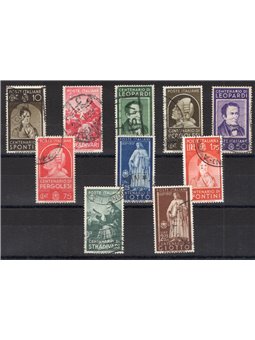 Italia 1937 Uomini Illustri serie n° 426/35 con annulli non garantiti in quanto poco leggibili Cat. € 950 (U)