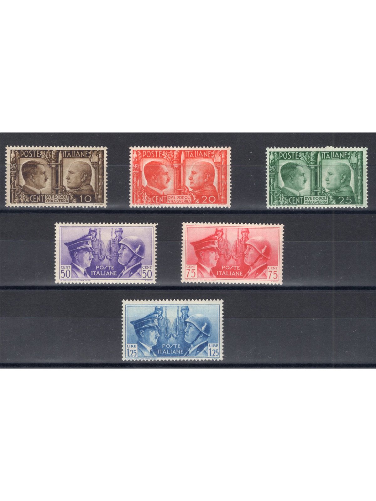 Italia 1941 Fratellanza Italo Tedesca serie n° 452/57 Cat. € 140 (**)