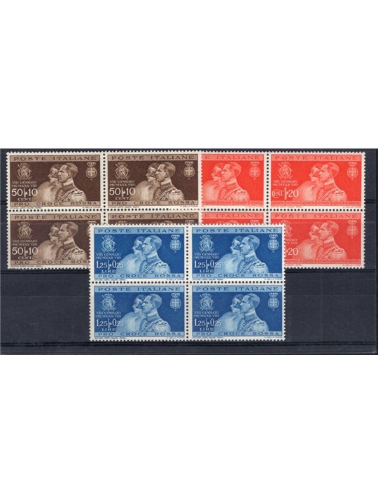 Italy 1930 Wedding series no. 269/71 in a block of four Cat. €130 (**)