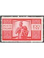 Italy 1945/48 Democratic 100 £ bright carmine on white paper sheet I 14 per sheet with wheel watermark II ‘CS’ Sass. Spec. No. 2