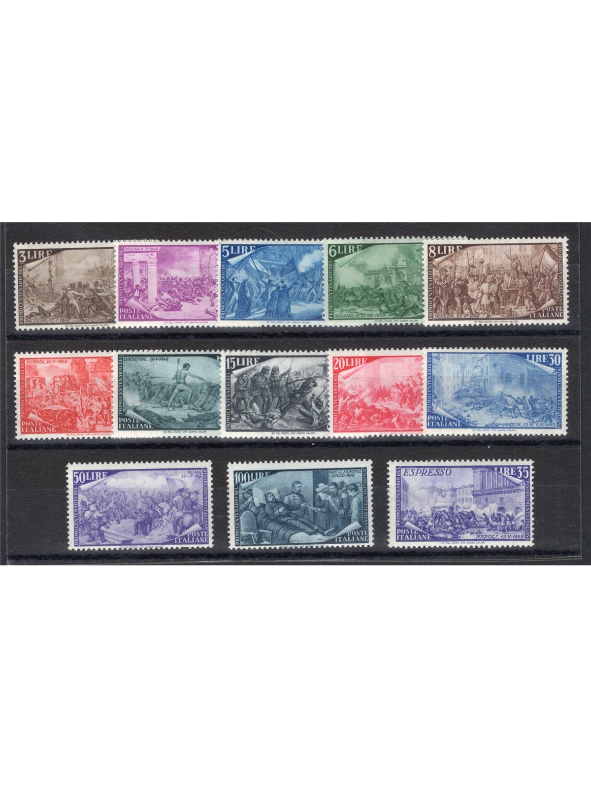 Italy 1948 Risorgimento series No. 580/91 + Ex. 32 CiBaFil certified Cat. €700 (**)