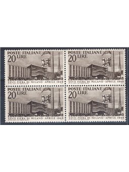 Italia 1949 Fiera di Milano n° 598 in quartina Cat. € 50 (**)