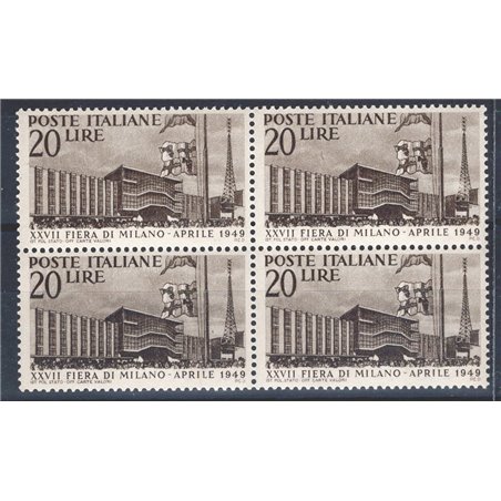 Italia 1949 Fiera di Milano n° 598 in quartina Cat. € 50 (**)