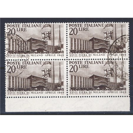 Italia 1949 Fiera di Milano n° 598 in quartina Cat. € 50 (U)