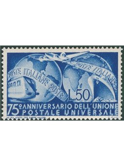 Italia 1949 UPU £ 50 azzurro n° 599 Cat. € 70 (**)
