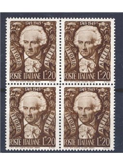 Italia 1949 Alfieri n° 605 in quartina Cat. € 50 (**)