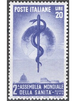 Italia 1946 Sanità 20 £ violetto n° 607 Cat. € 50 (**)