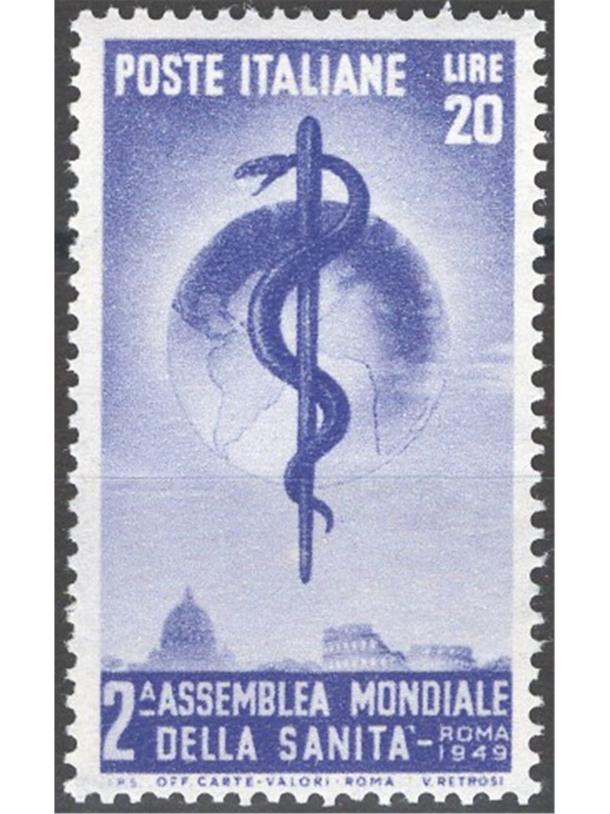 Italia 1946 Sanità 20 £ violetto n° 607 Cat. € 50 (**)